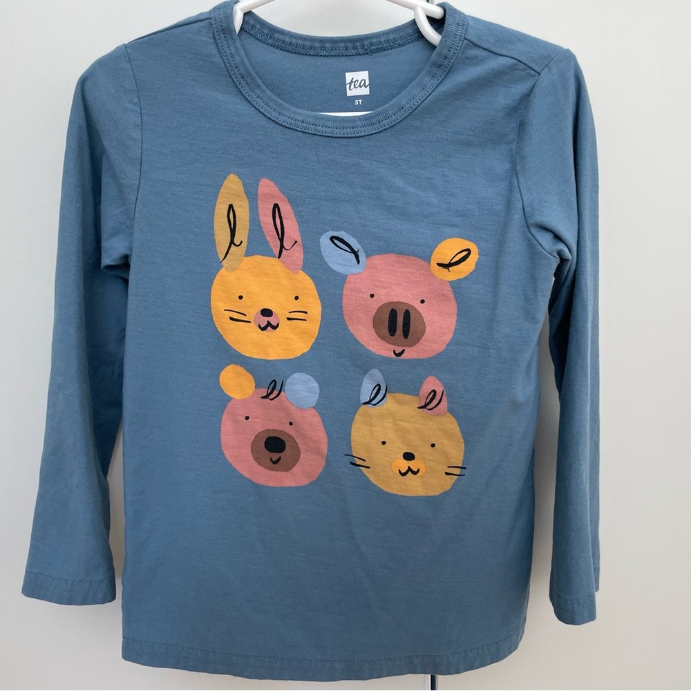 Tea Collection Kids Blue Animal Print Long Sleeve Shirt